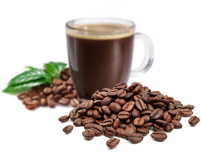 coffee cup and beans