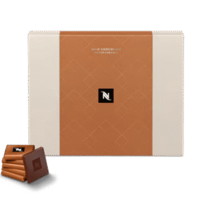 Nespresso Salted Caramel Milk Chocolate Squares - 40 pieces in a 200g box, perfect with coffee.