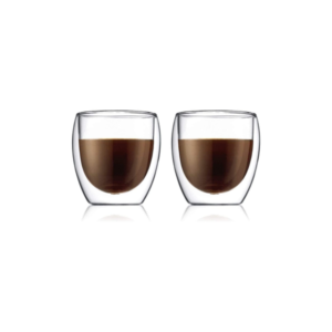 Bodum Pavina double wall thermo-glasses set of 2, 0.25L capacity, clear borosilicate glass with double wall insulation
