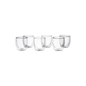 Bodum Pavina double wall thermo-glasses set of 6, 0.25L capacity, clear borosilicate glass with double wall insulation
