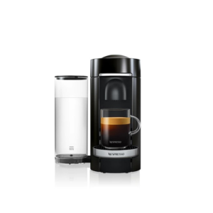 Elegant Nespresso Vertuo Next Deluxe coffee machine with chrome accents on kitchen countertop