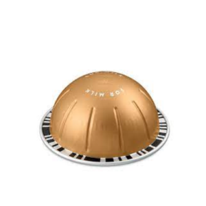 Fresh Nespresso Vertuo Bianco Doppio double espresso capsule with sleek aluminum body on white background