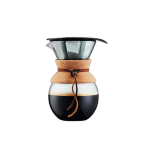 Bodum 8 cup pour over coffee maker with permanent stainless steel filter for brewing fresh coffee at home