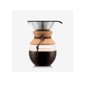 Bodum 8 cup pour over coffee maker with permanent stainless steel filter for brewing fresh coffee at home