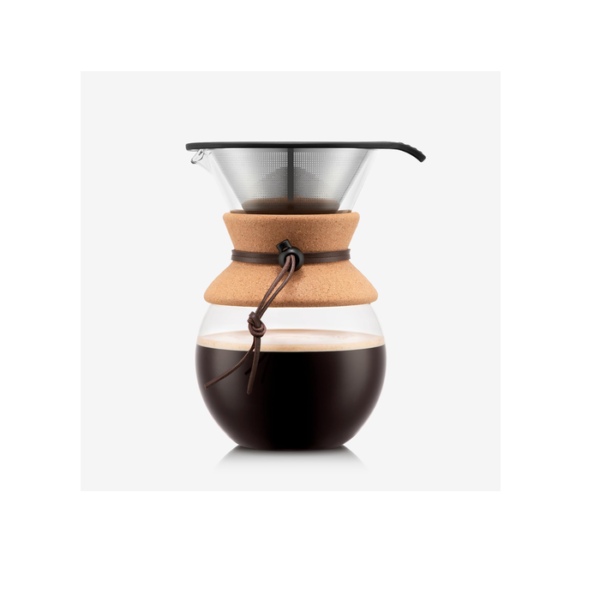 Bodum 8 Cup Pour Over Coffee Maker with Permanent Filter Bodum 8 cup pour over coffee maker with permanent stainless steel filter for brewing fresh coffee at home