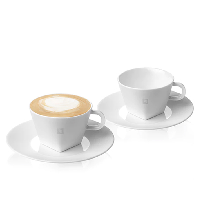 Nespresso Pure Cappuccino Cups & Saucers
